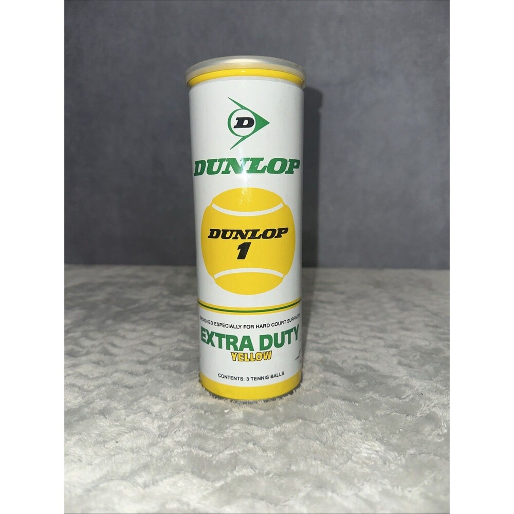 Vintage Dunlop Yellow Extra Duty Tennis Balls Made In USA Unopened  Sealed Can